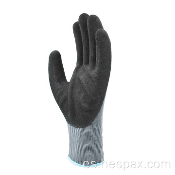 Hespax 13G Polyester Nitrile Guantes de trabajo Finis